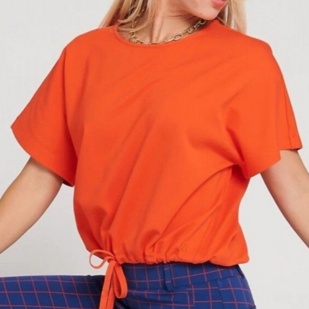 Betabrand Short Sleeve Tie Hem Top 2XL NWOT